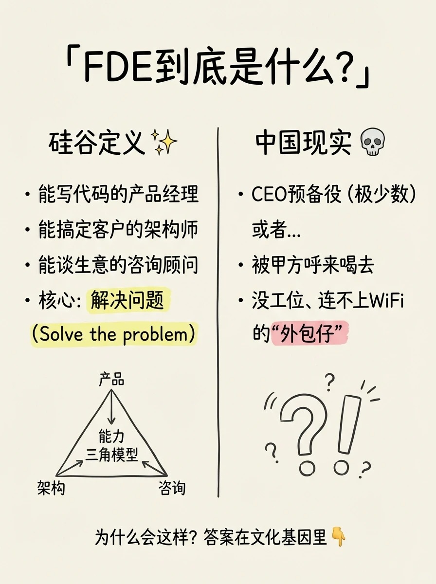 FDE 结合产品、架构和咨询能力解决客户问题的图解
